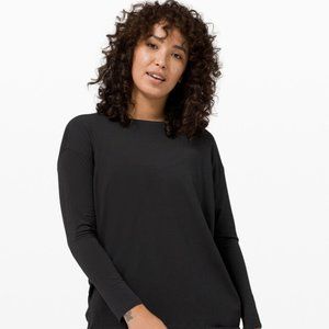 Lululemon Back in Action Long Sleeve Shirt - Black - 14